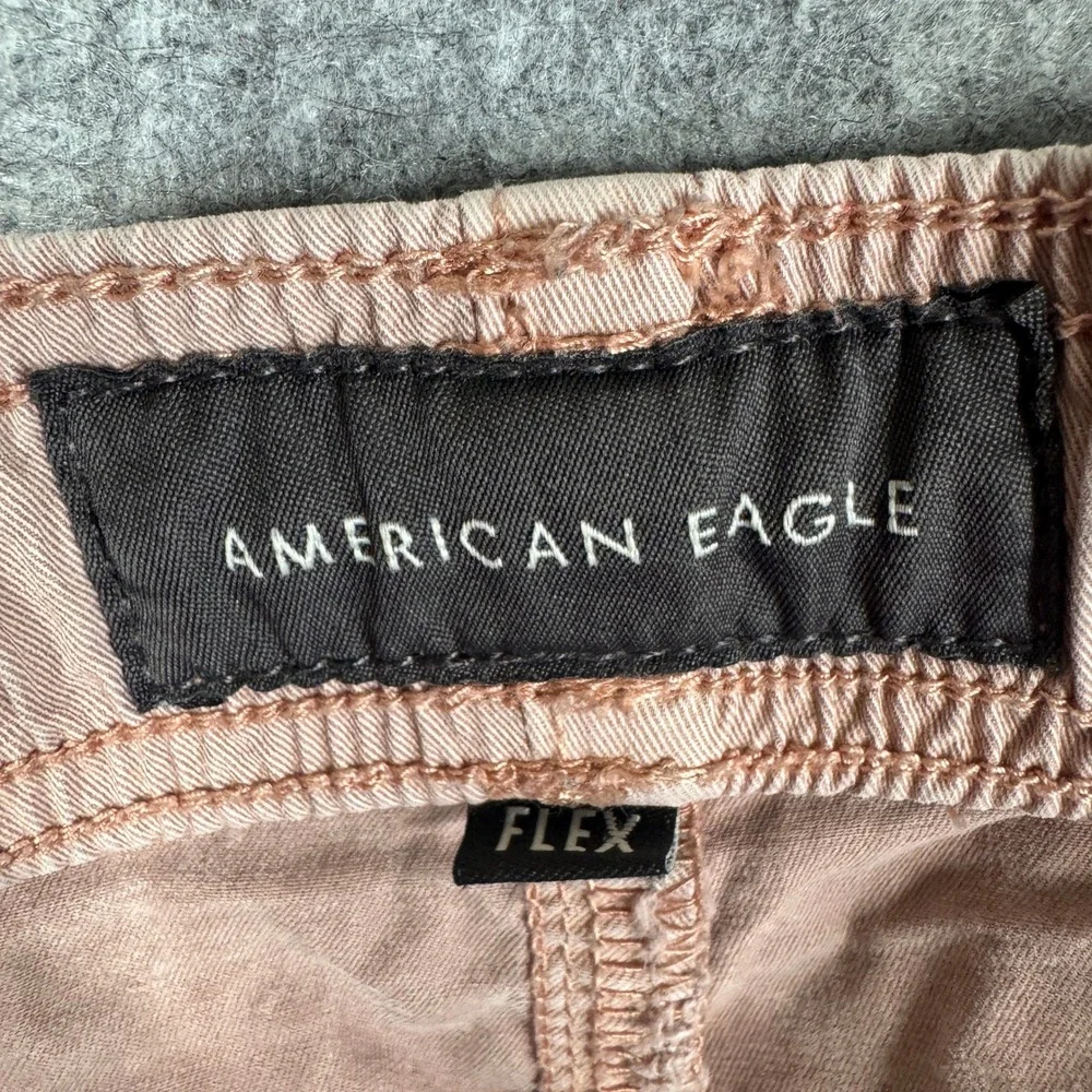 American Eagle Mens Flex Drawstring Shorts XL Pink Cotton Blend Stretch